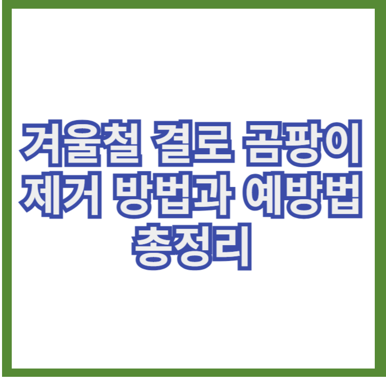겨울철 결로 곰팡이 제거및 예방법