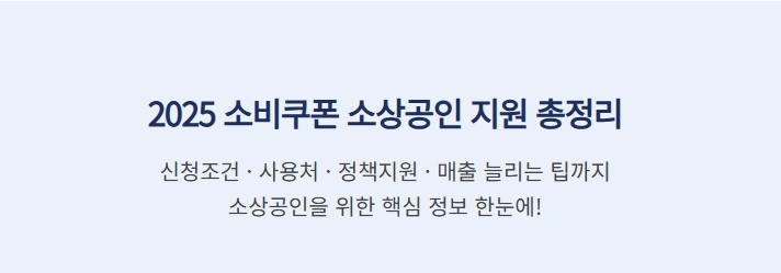 2025 소비쿠폰 소상공인