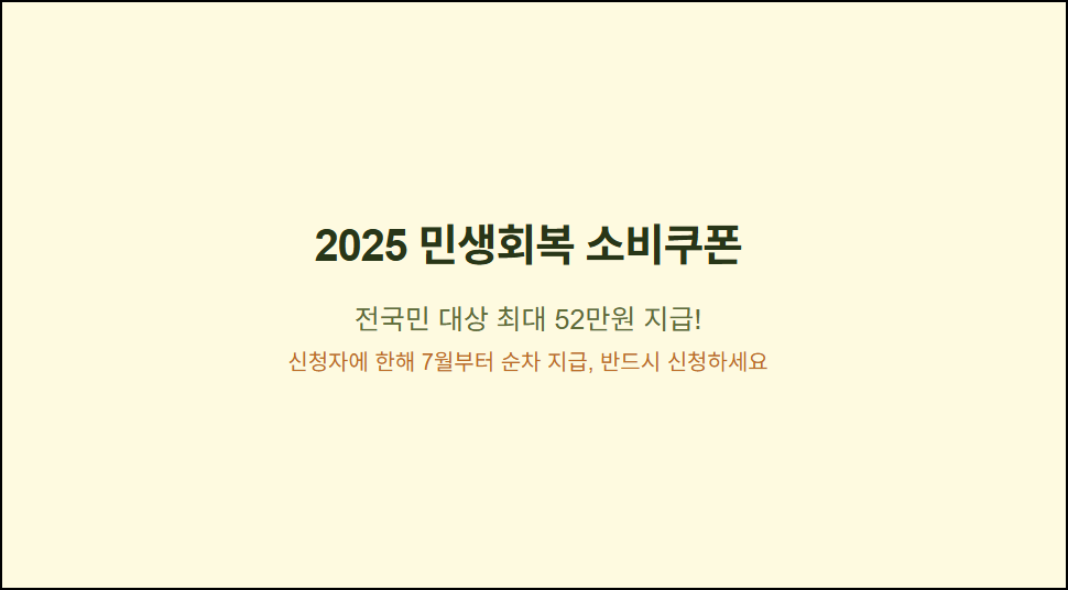 민생회복 소비쿠폰