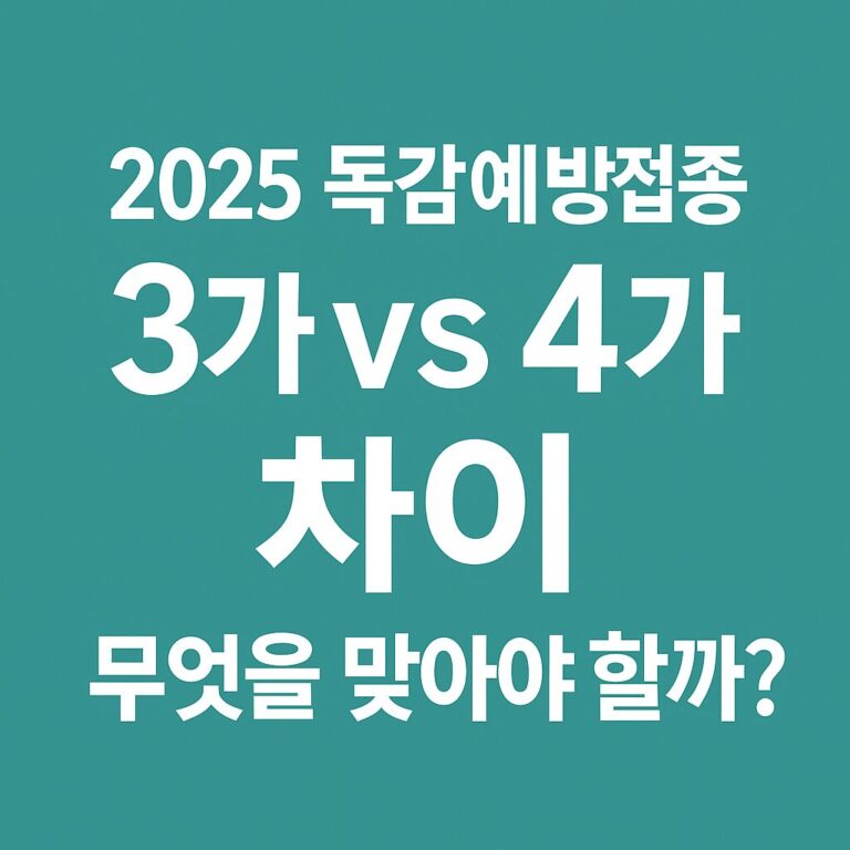독감 백신 3가 4가 차이