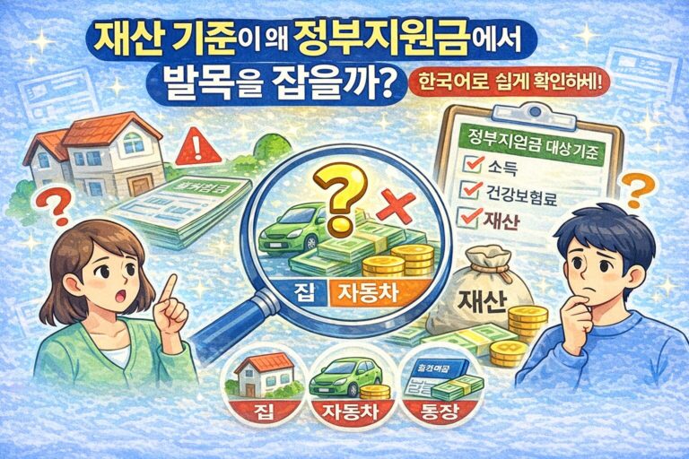 정부지원금 재산 기준