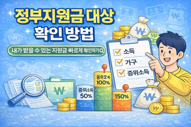 정부지원금 대상 확인 방법