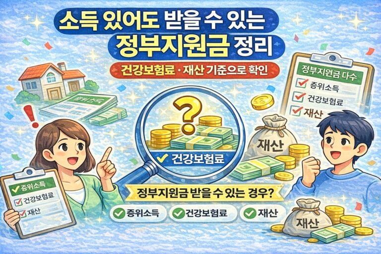 소득 있어도 받을 수 있는 정부지원금